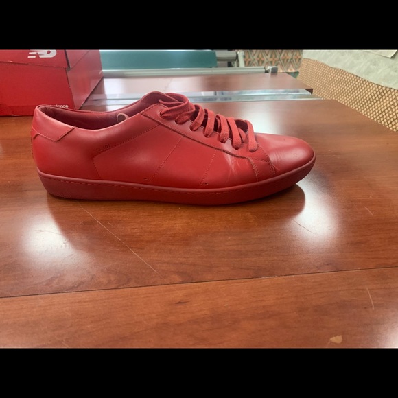 Saint laurent Red Leather Low Cut Size 14 - Picture 4 of 8